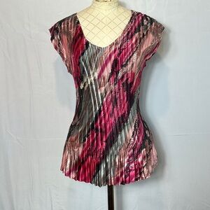 Milano Multicolored Rib Stretchy Top Size Medium Like New
